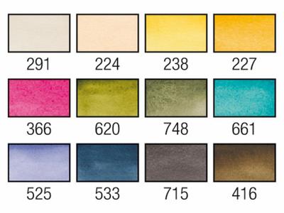 VAN GOGH AQUARELL SET MUTED AQUARELLKASTEN  12 x 1/2 NÄPFCHEN  + PINSEL 2