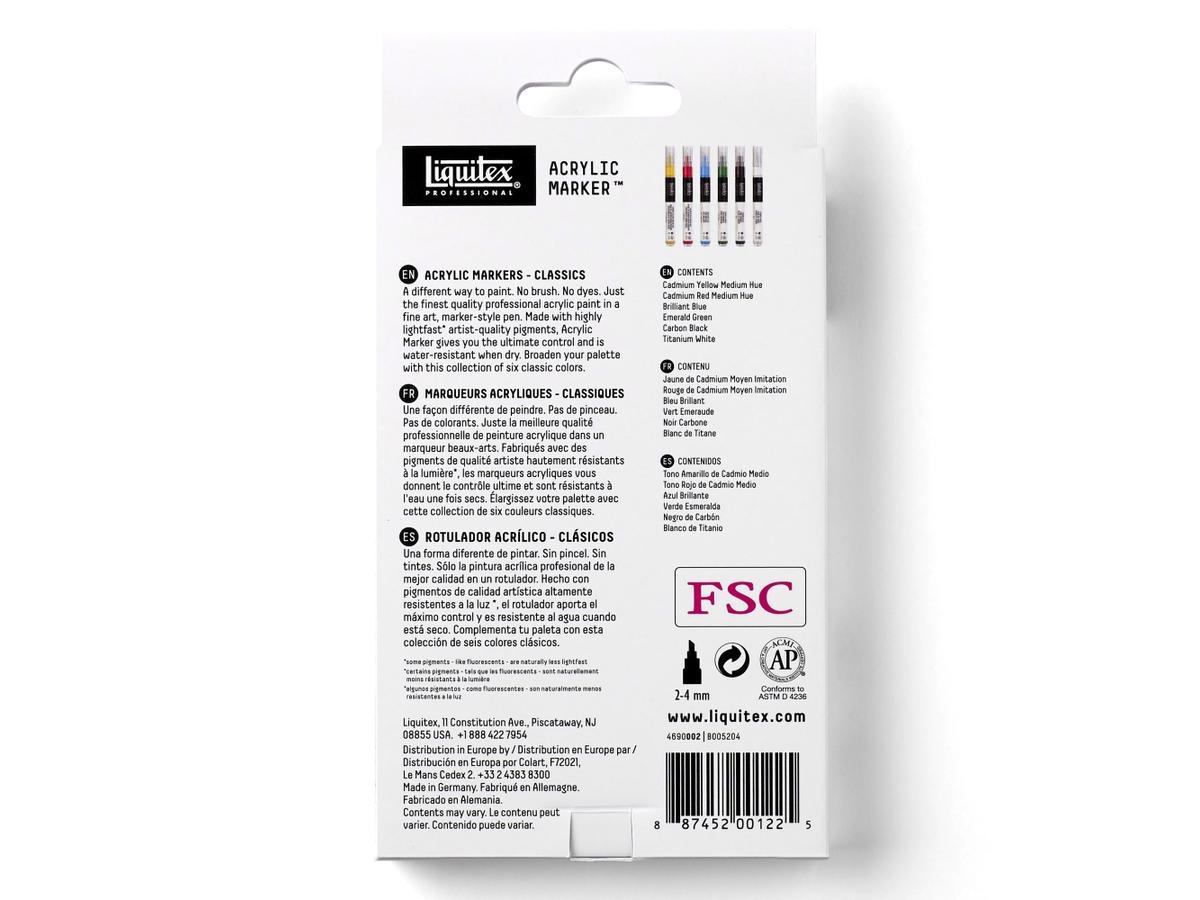 LIQUITEX ACRYLMARKER SET FINE 6 STÜCK 4