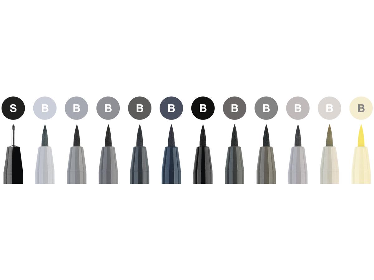 FABER-CASTELL PITT ARTIST BRUSH PEN SET GRAY TONES 12ST 2