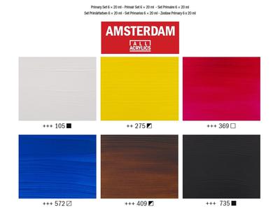 AMSTERDAM STANDARD SERIE ACRYLFARBEN SET 6 X 20ML PRIMÄR 3