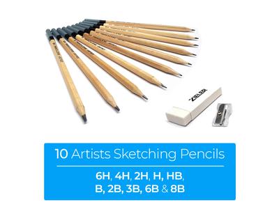 ZIELER ARTIST PENCIL SKETCHING SET 10 STÜCK 2