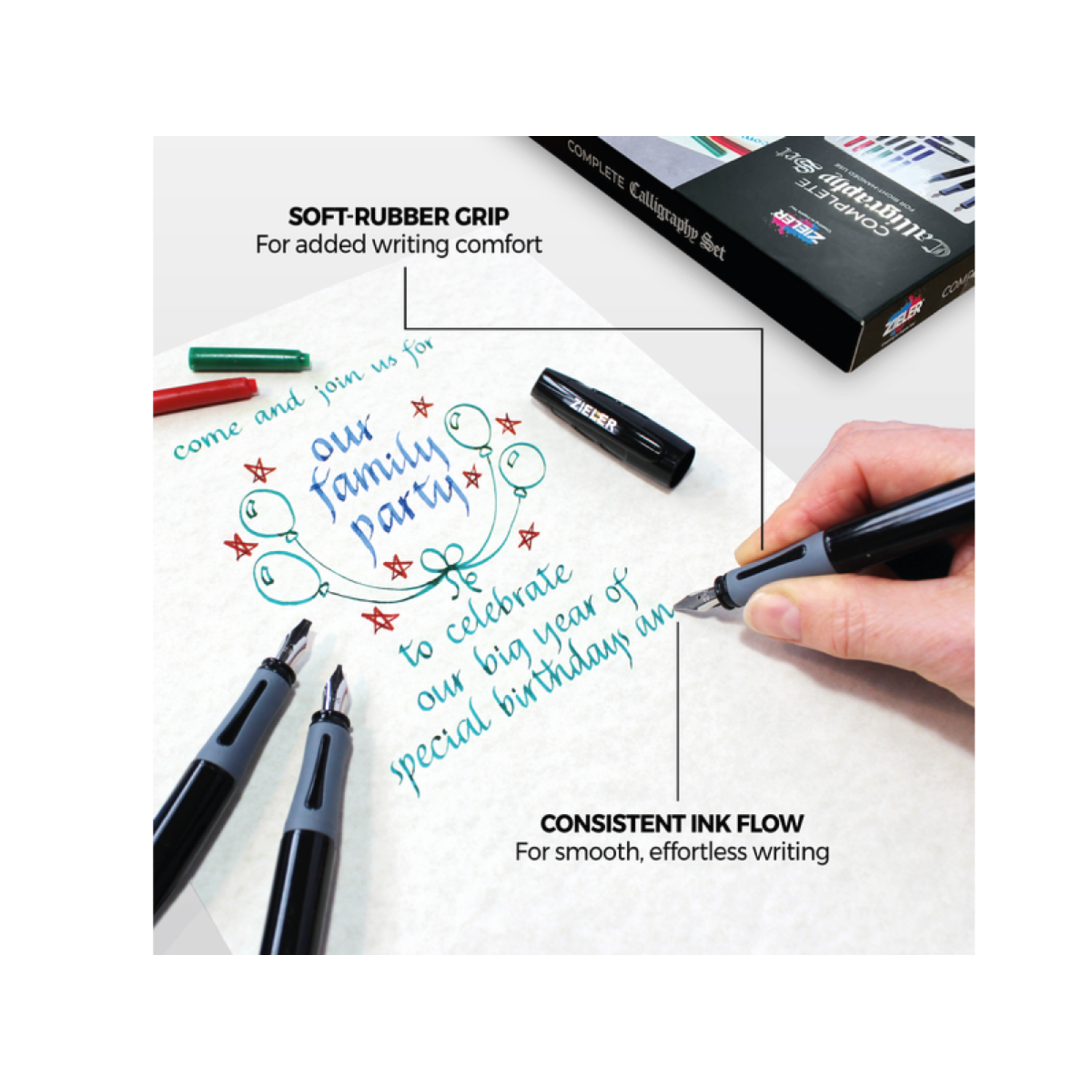 ZIELER KALLIGRAFIE PEN SET 17X 5