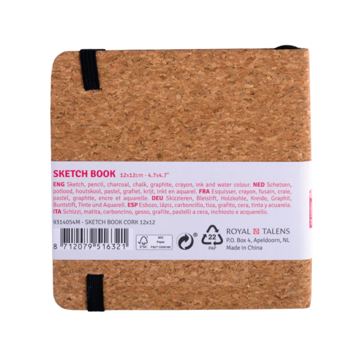 TALENS ART CREATION SKIZZENBUCH KORKEN 12X12CM 140 GRAMM 80 BLATT 2