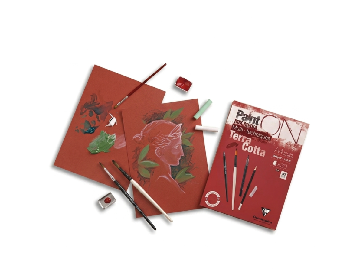 CLAIREFONTAINE PAINT-ON TERRACOTTA BLOCK A5 250GRAMM 20 BLATT 3