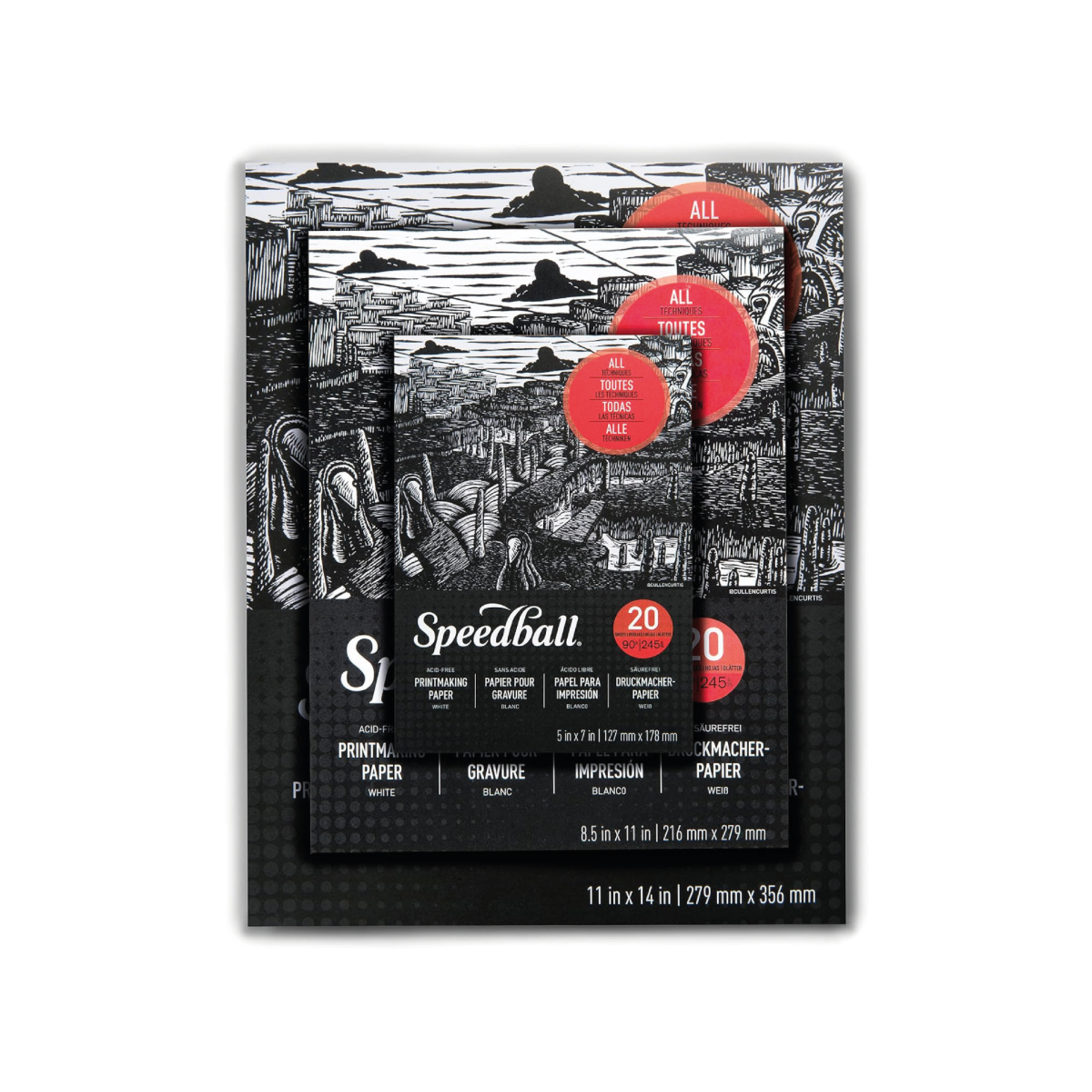 SPEEDBALL PRINTMAKING PAPER PAD 12,70X17,78 CM 245 GRAM 20 VEL BLOK 3