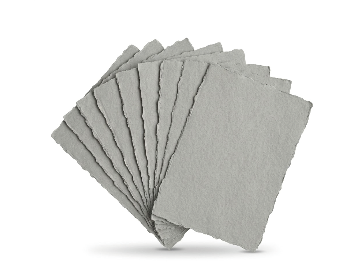 GREY RAG PAPER HANDGESCHÖPFT A6 150G MEDIUM  20 BLATT  LIGHT GREY 3
