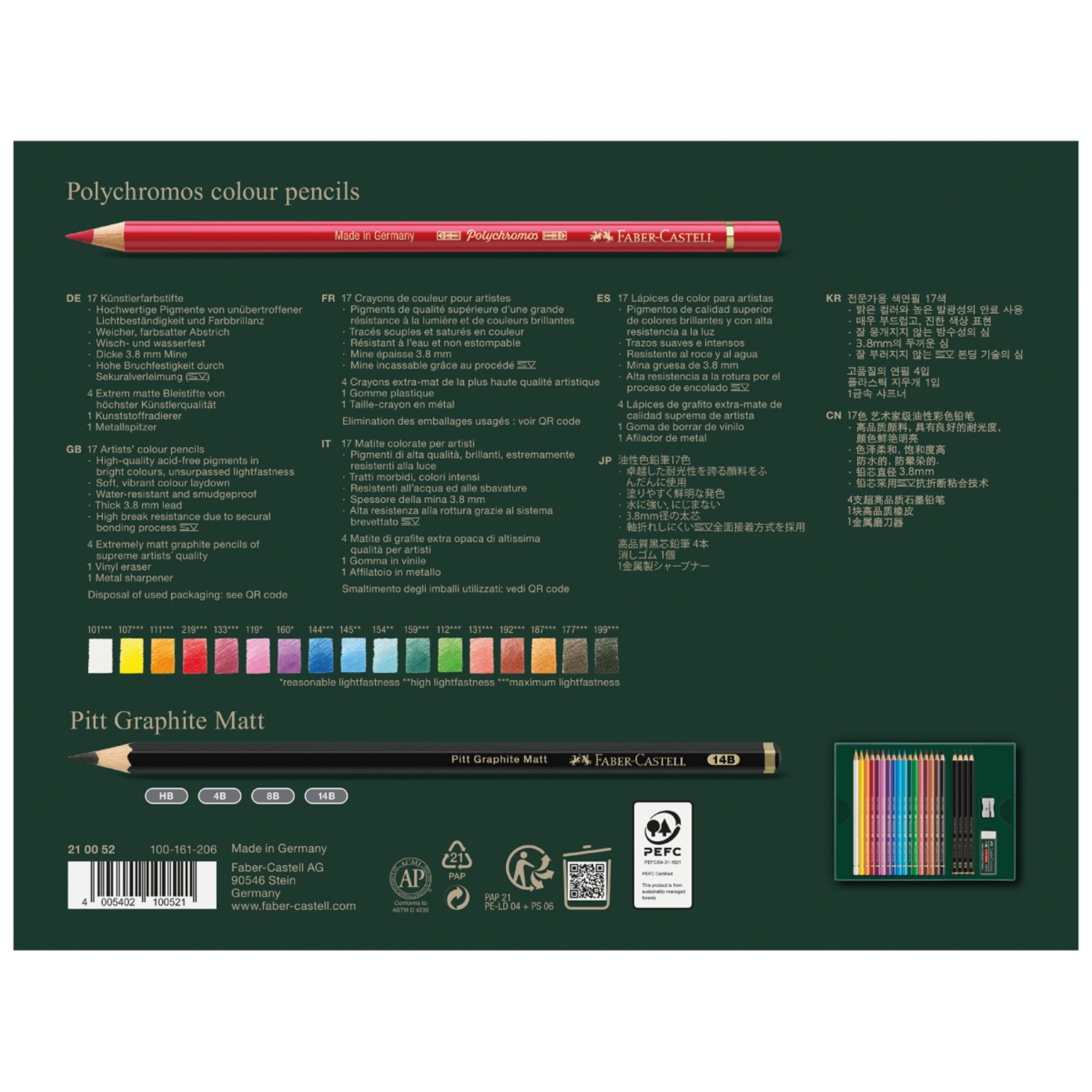 FABER-CASTELL POLYCHROMOS KÜNSTLER-FARBSTIFTE 24 FC-110024 3