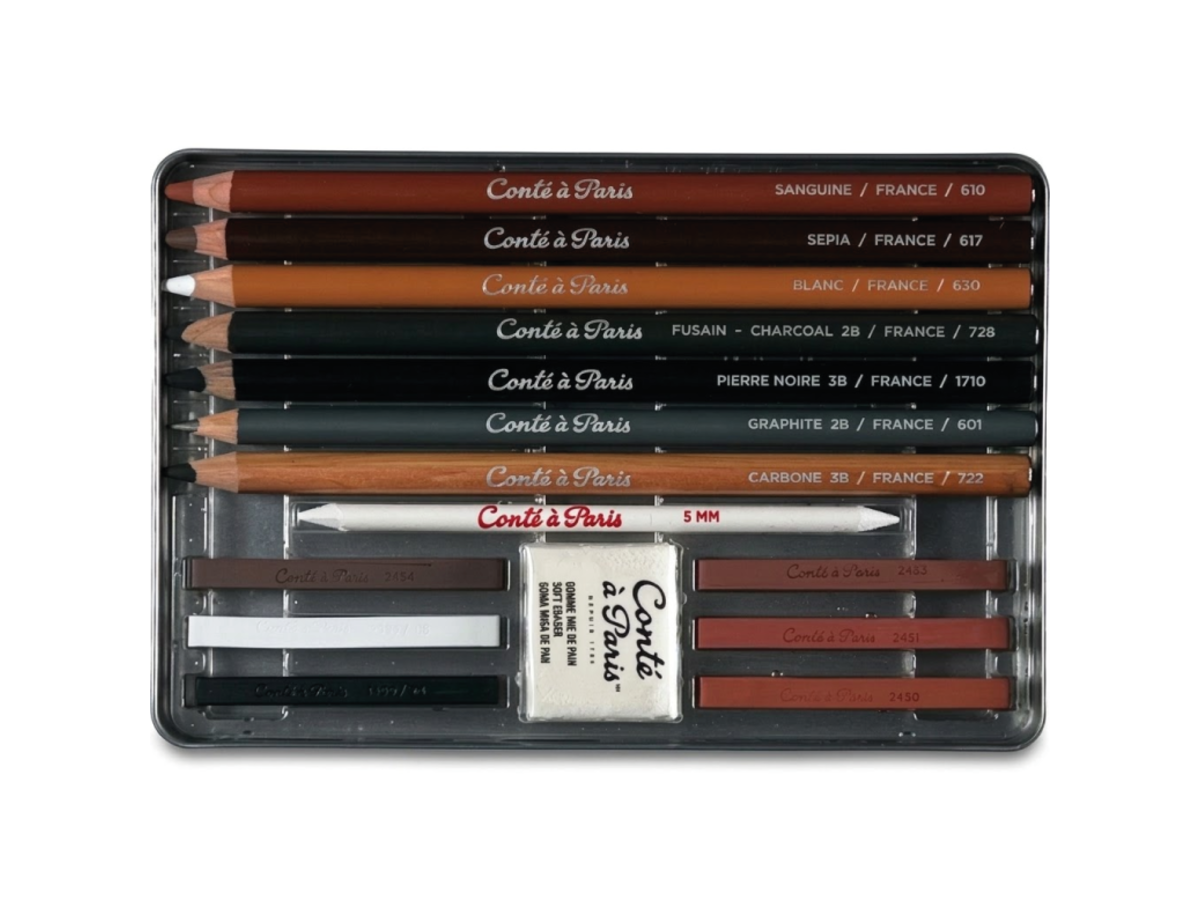 CONTÉ À PARIS ESQUISSE BOX SET IN METALLBOX 15 TEILIG 3