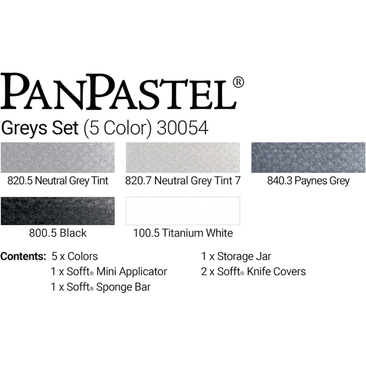 PANPASTEL GREYS SET 5X 2