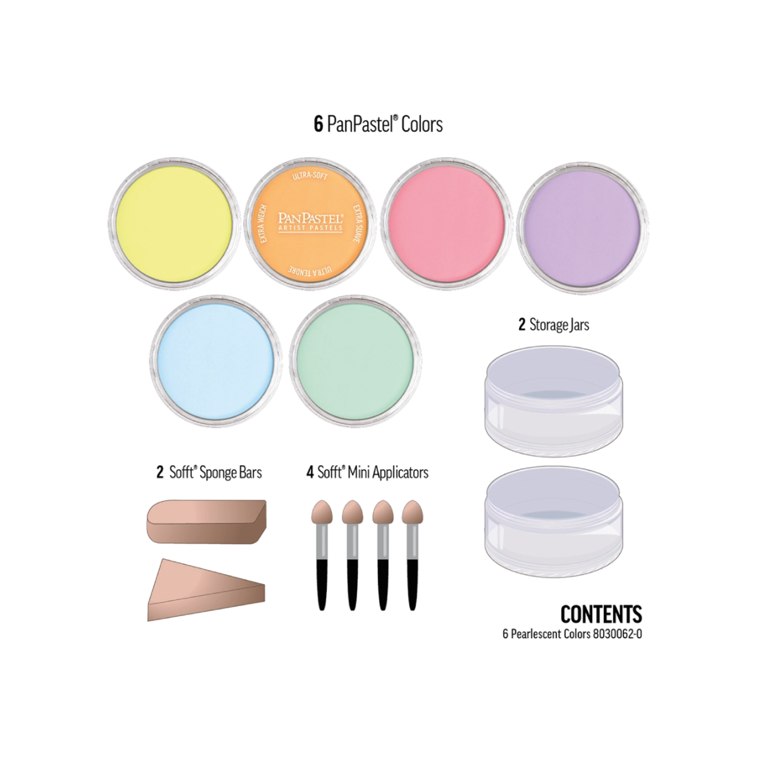 PANPASTEL PEARL SET 6X 3
