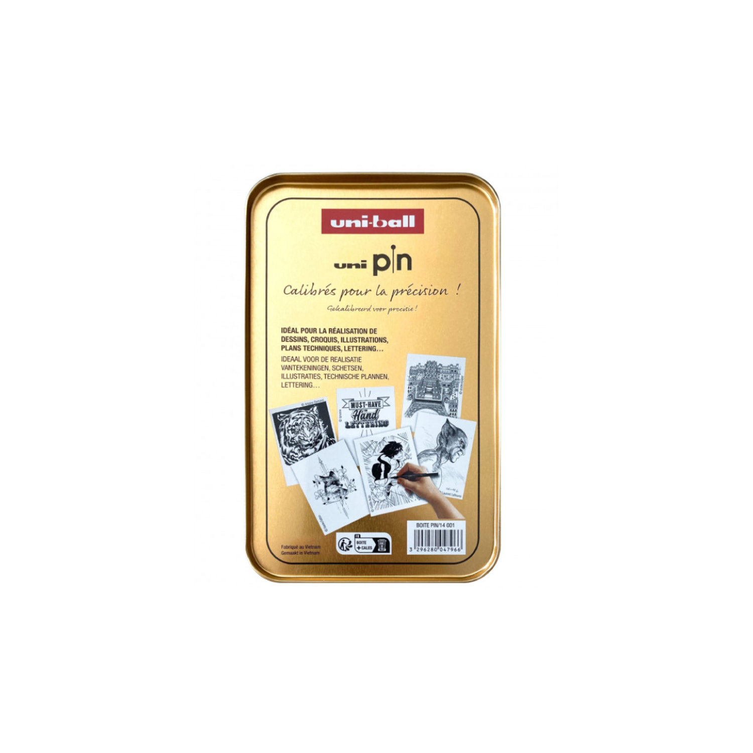UNI PIN FINELINER SET SCHWARZ 14X 2