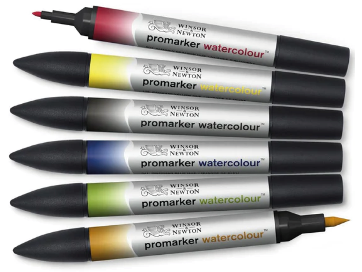 WINSOR & NEWTON PROMARKER WATERCOLOUR SET BASIC TONES 6X 2