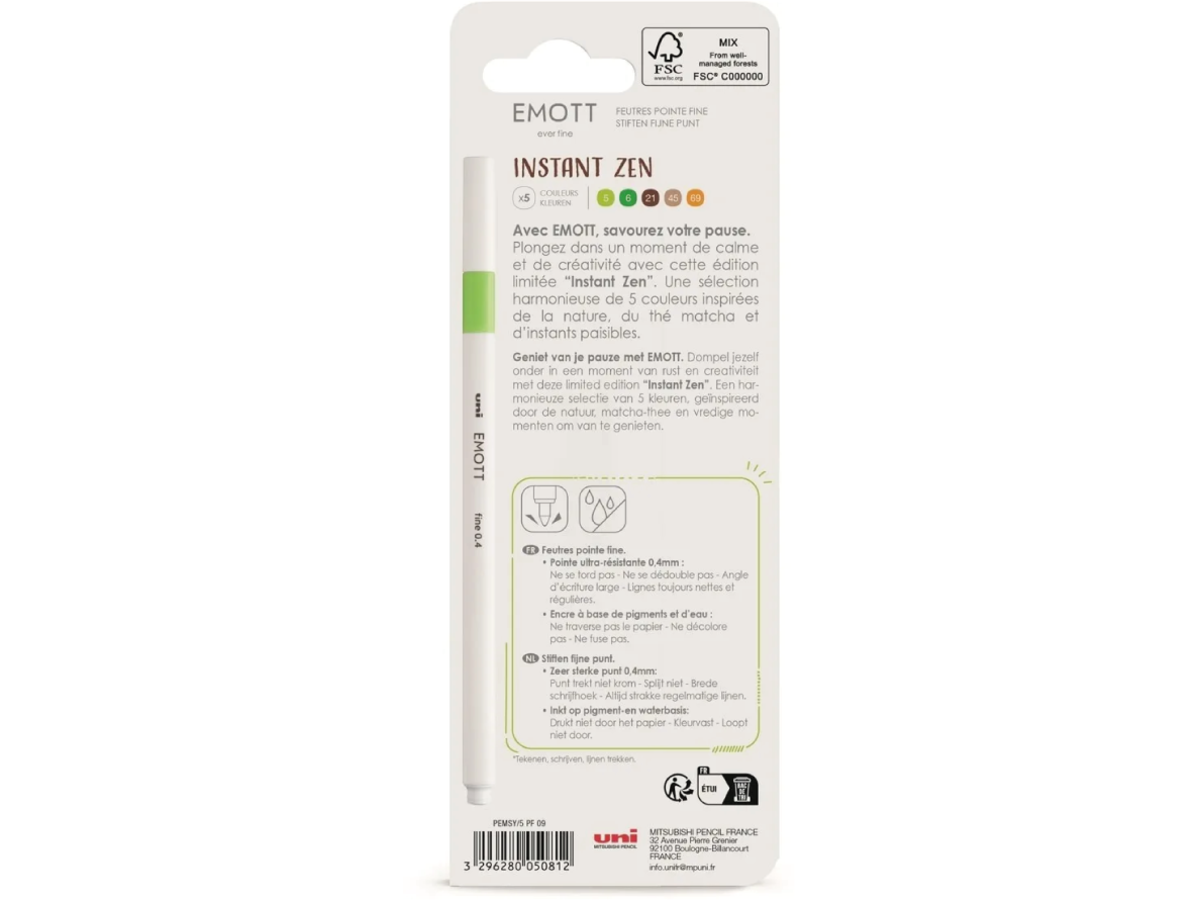 UNI-BALL EMOTT FINELINER SET INSTANT ZEN 5X 2