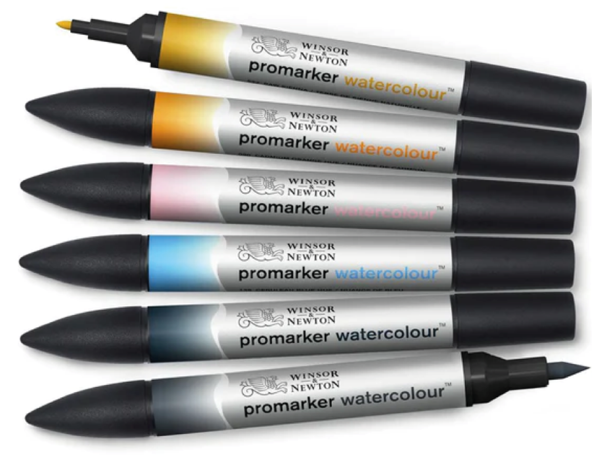 WINSOR & NEWTON WATER COLOUR MARKER SET 6X HIMMELTÖNE 2