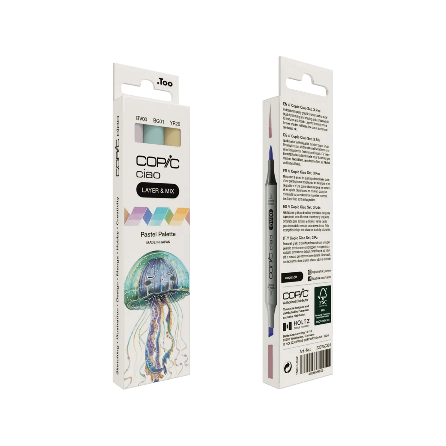 COPIC CIAO MARKERSET LAYER & MIX PASTEL PALETTE 3-TEILIG 3