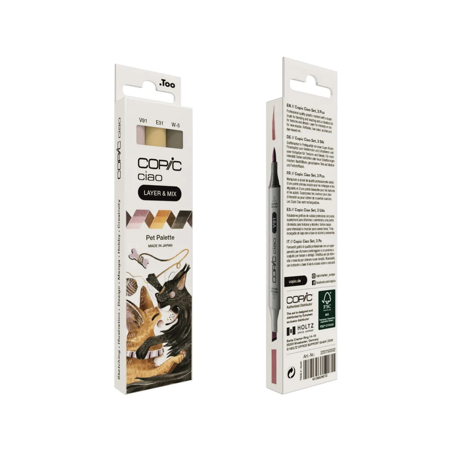 COPIC CIAO MARKERSET LAYER & MIX PET PALETTE 3-TEILIG 3