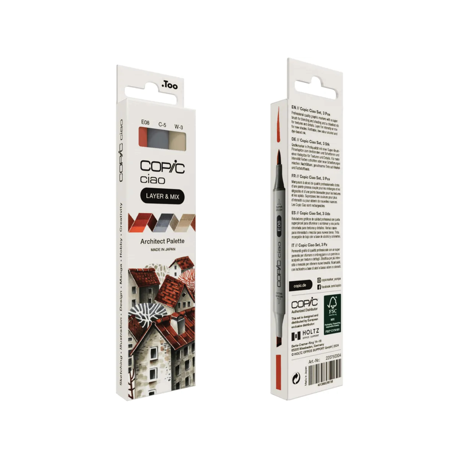COPIC CIAO MARKERSET LAYER & MIX ARCHITECT PALETTE 3-TEILIG 3