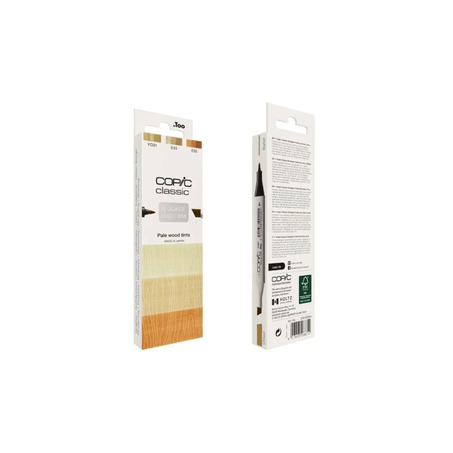 COPIC CLASSIC MARKER SET DESIGNER COLLECTION PALE WOOD TINTS 3X 5
