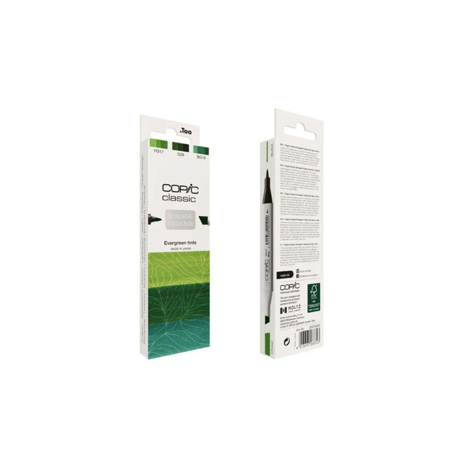 COPIC CLASSIC MARKER SET DESIGNER COLLECTION EVERGREEN TINTS 3X 4