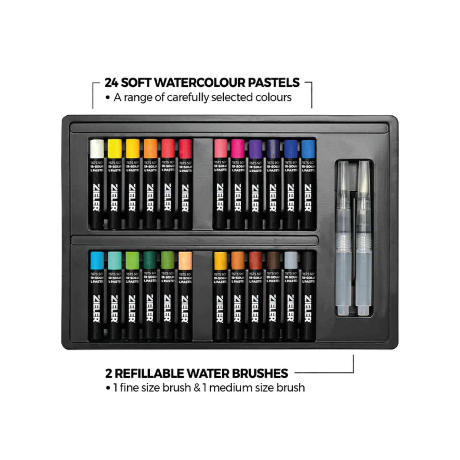 ZIELER PREMIUM WASSERLÖSLICHE ÖLPASTELLE 24 STÜCK 2