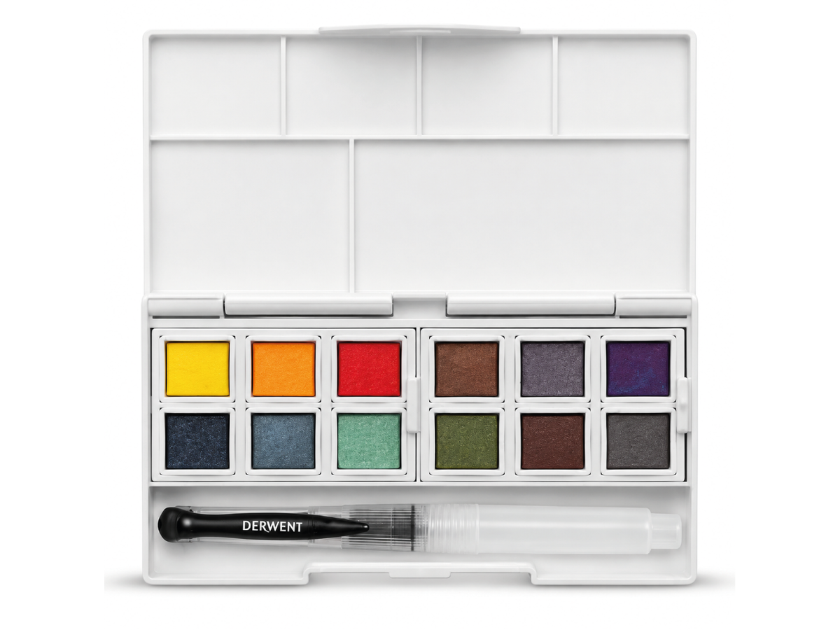 DERWENT LINE AND WASH PAINT PAN 12ER  SET 2