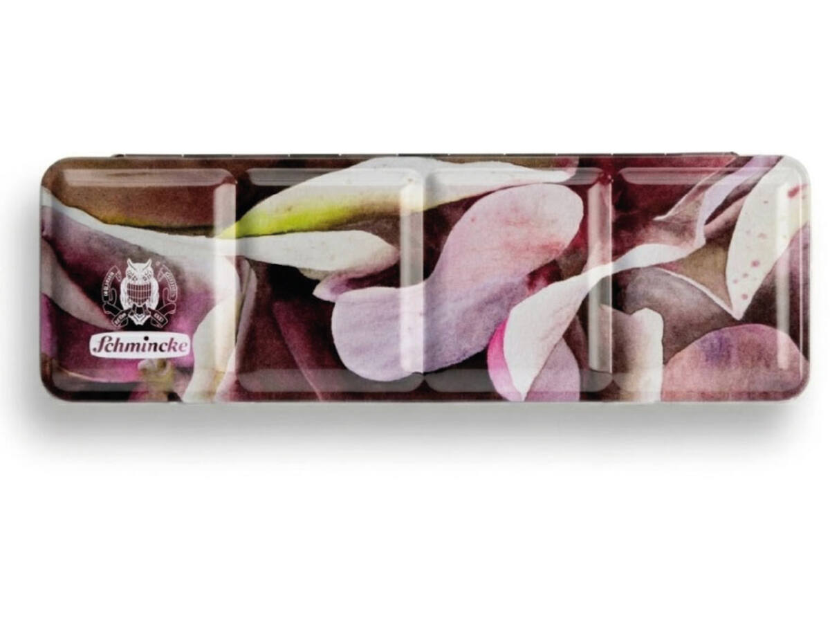 SCHMINCKE AKADEMIE AQUARELLFARBEN HYDRANGEA-KASTEN 12X1/2 NÄPFCHEN + 12 × LEER 3