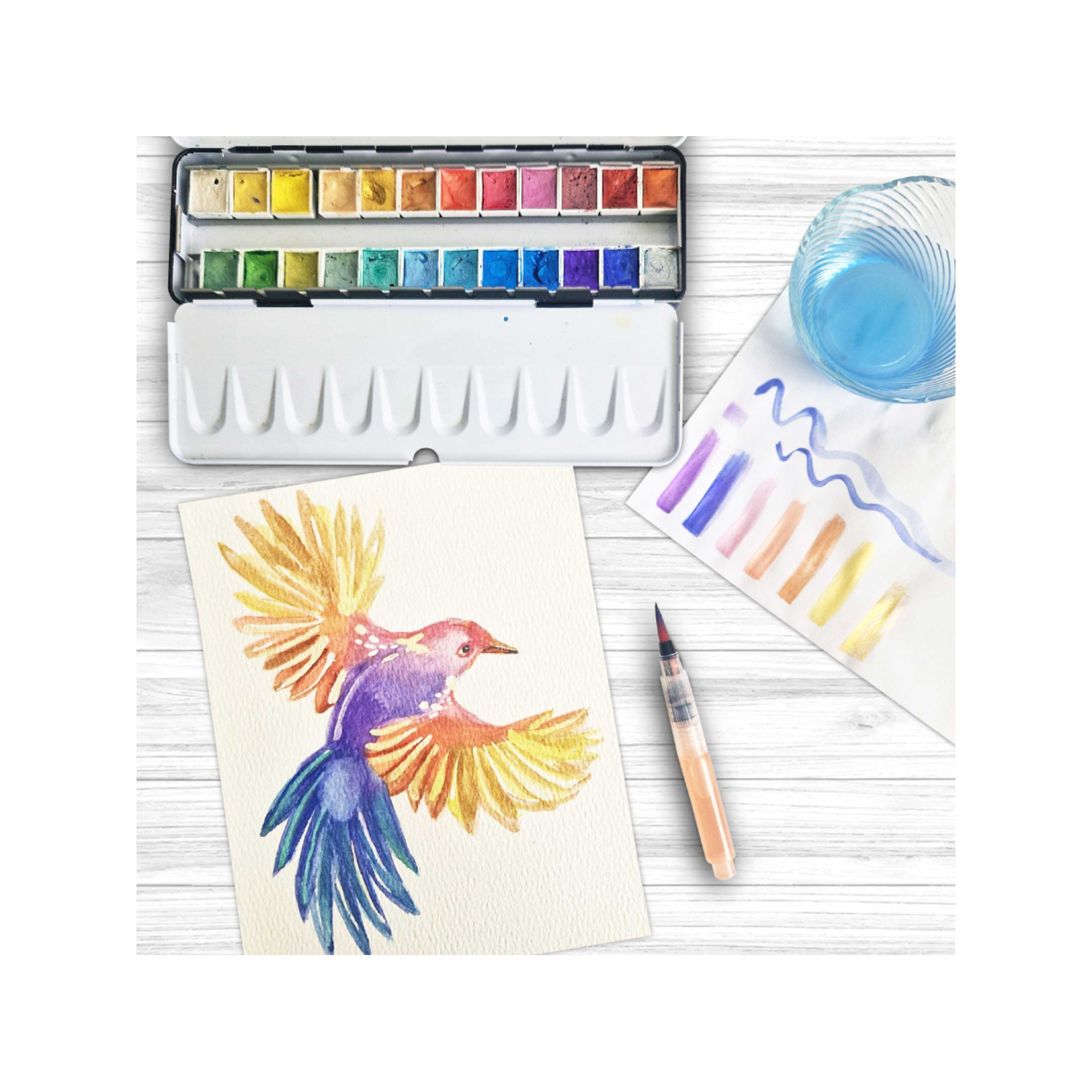 ZIELER AQUARELLSET METALLIC HALBNAPF 24X 6