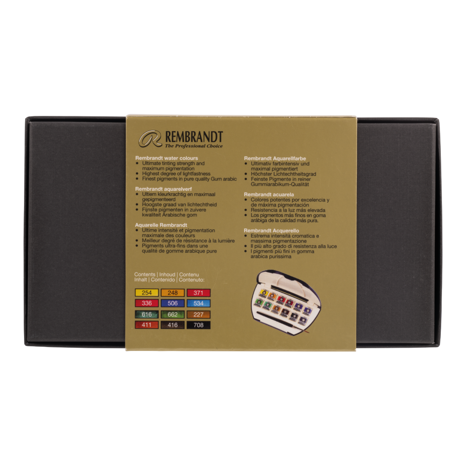 REMBRANDT AQUARELLFARBEN SET 12X 1/2 NAPF + PINSEL 2