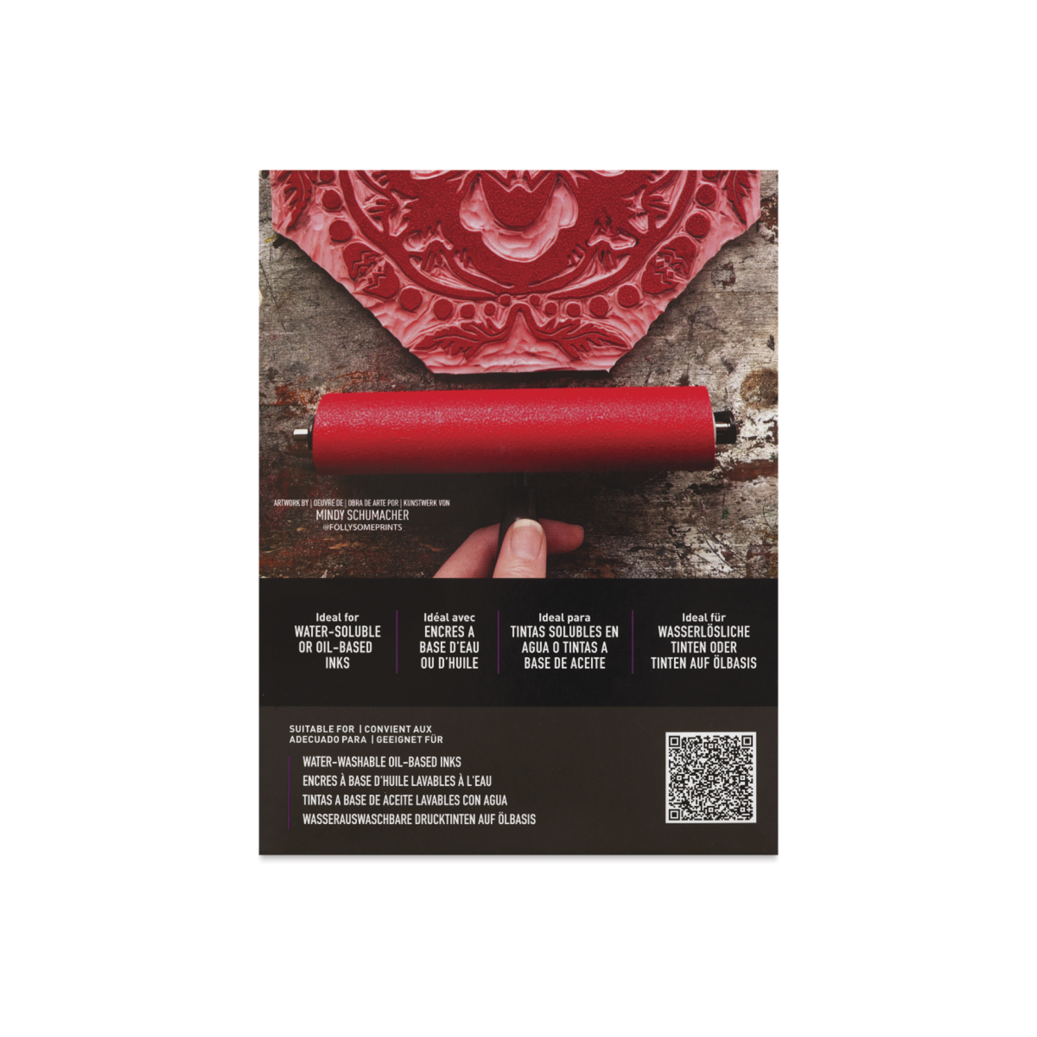SPEEDBALL LINO ROLLER MET ZWART HANDVAT 10,2CM 4