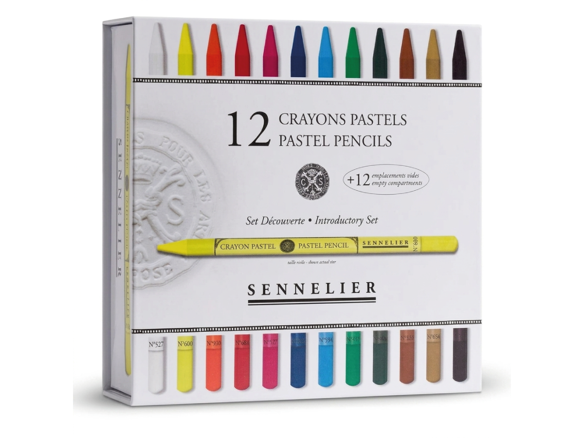 SENNELIER PASTELPOTLODEN SET 12X + 12 LEGE VAKKEN 2