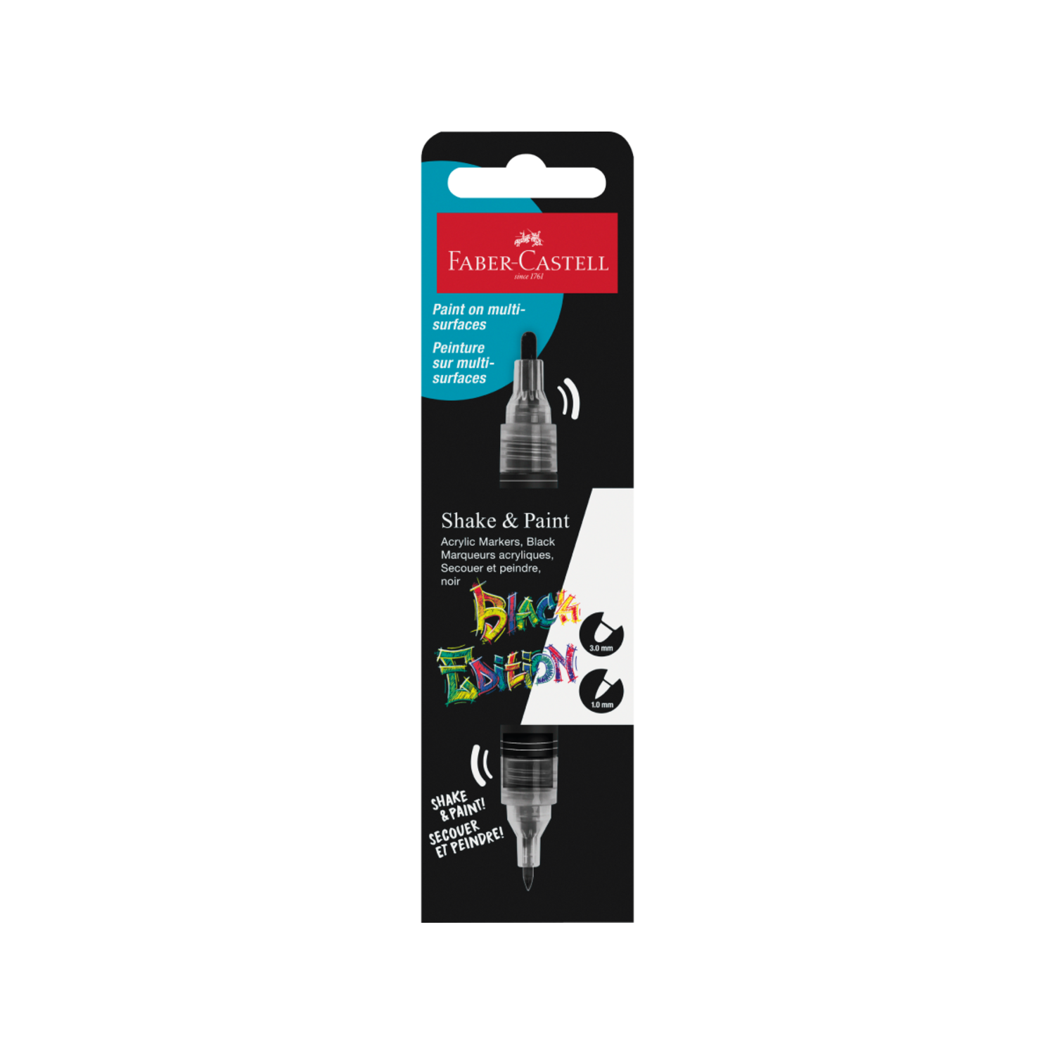 FABER-CASTELL SHAKE & PAINT  BLACK EDITION  ACRYLIC MARKER SCHWARZ 2