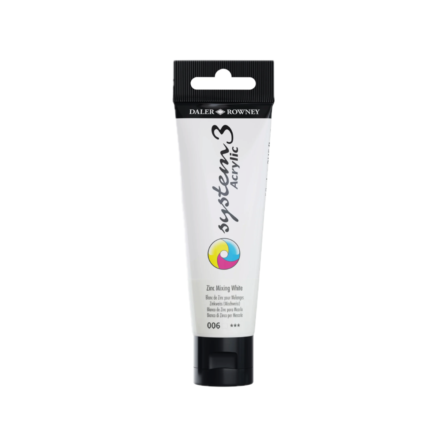 DALER ROWNEY SYSTEM 3 ACRYL 150ML 006 ZINC MIXING WHITE 3