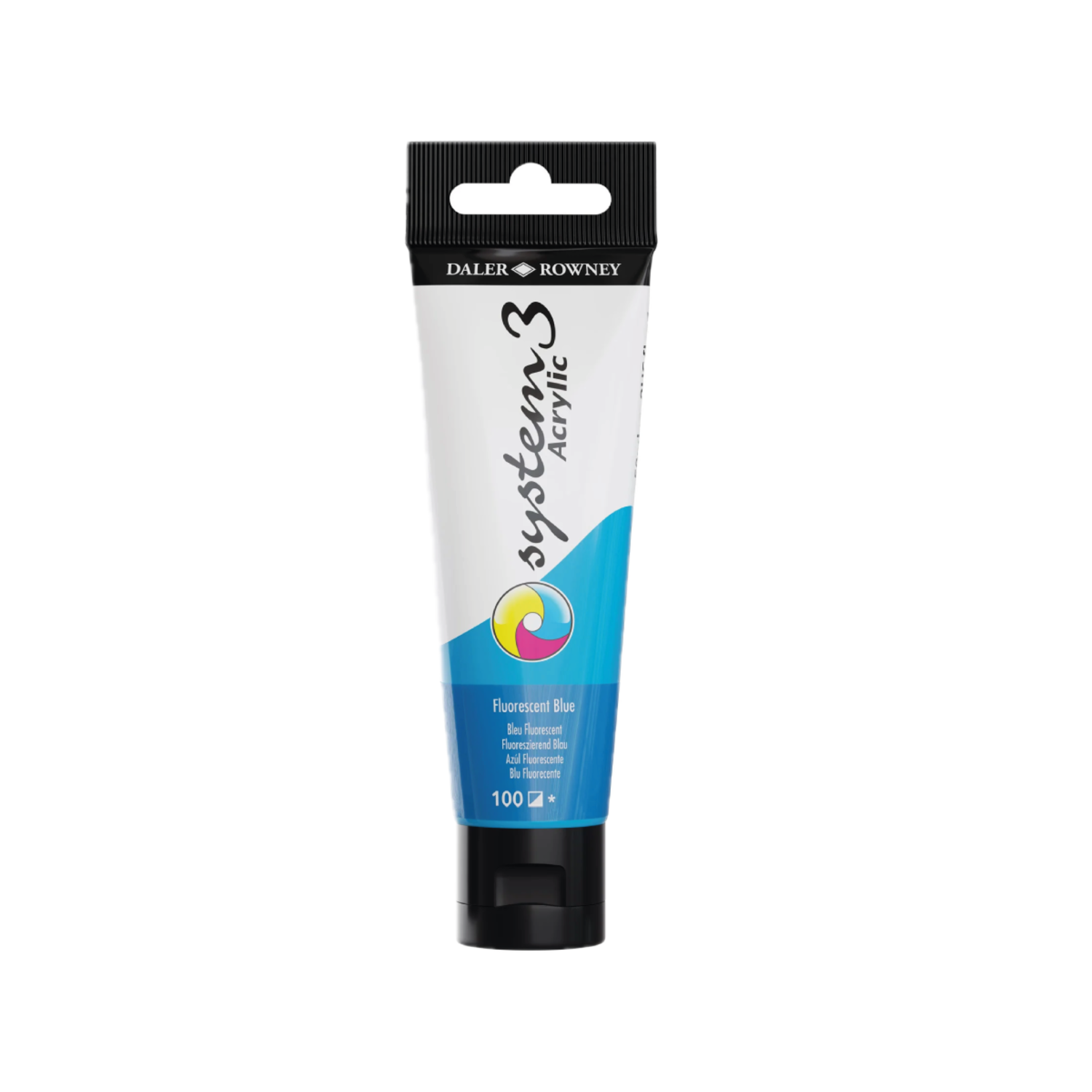 DALER ROWNEY SYSTEM 3 ACRYL 150ML 100 FLUORESCENT BLUE 3