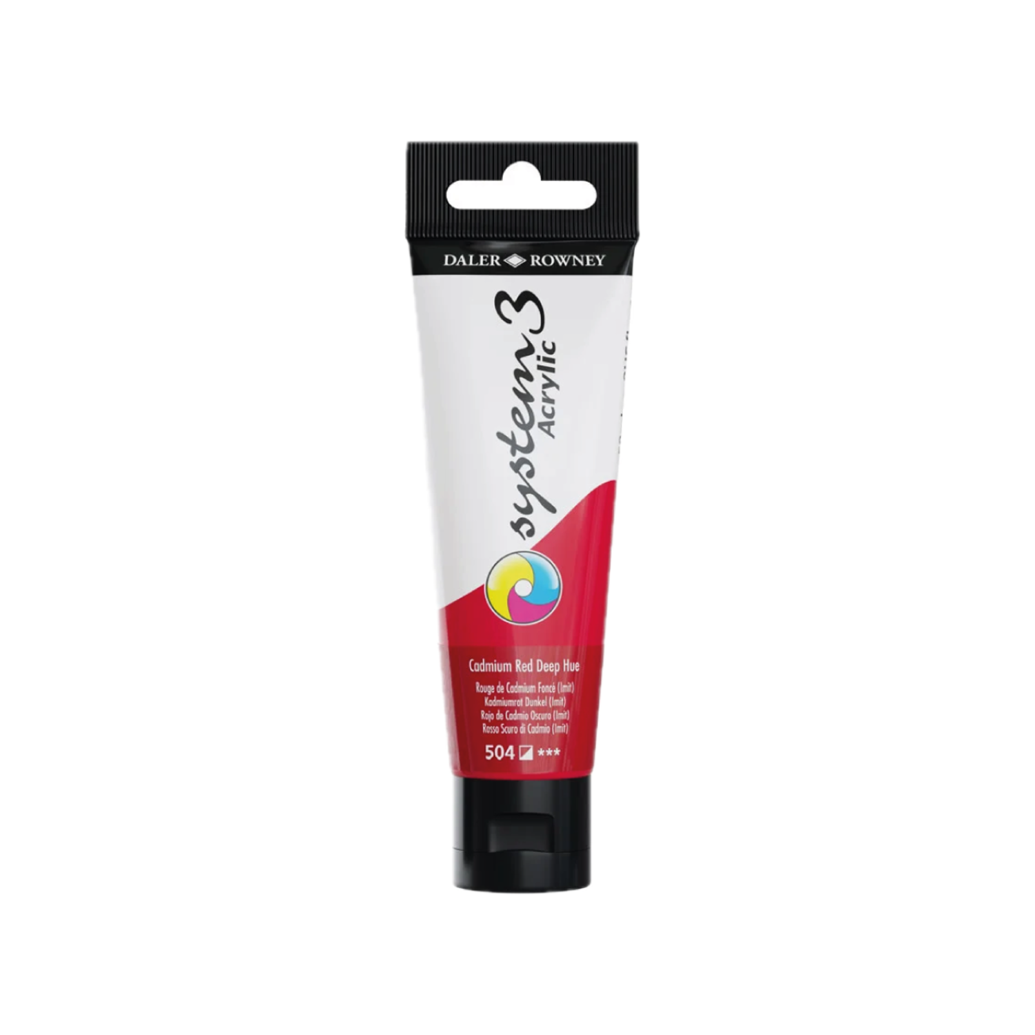 DALER ROWNEY SYSTEM 3 ACRYL 150ML 504 CADMIUM RED DEEP HUE 3