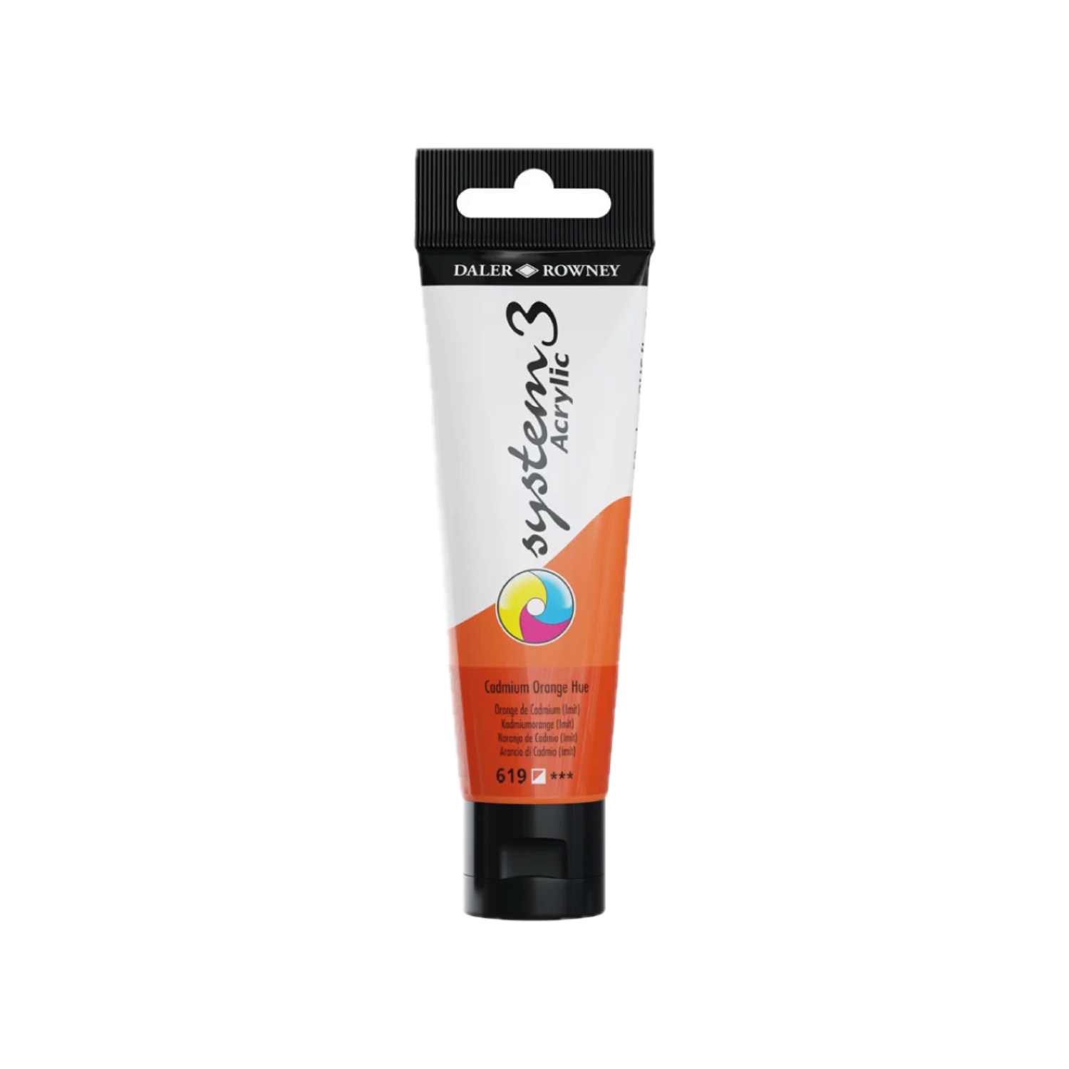 DALER ROWNEY SYSTEM 3 ACRYL 150ML 619 CADMIUM ORANGE HUE 3