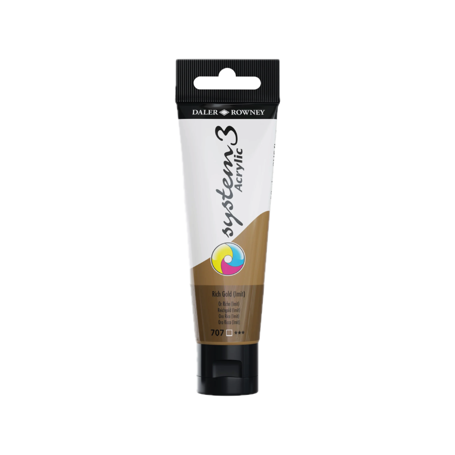 DALER ROWNEY SYSTEM 3 ACRYL 150ML 707 RICH GOLD HUE 3