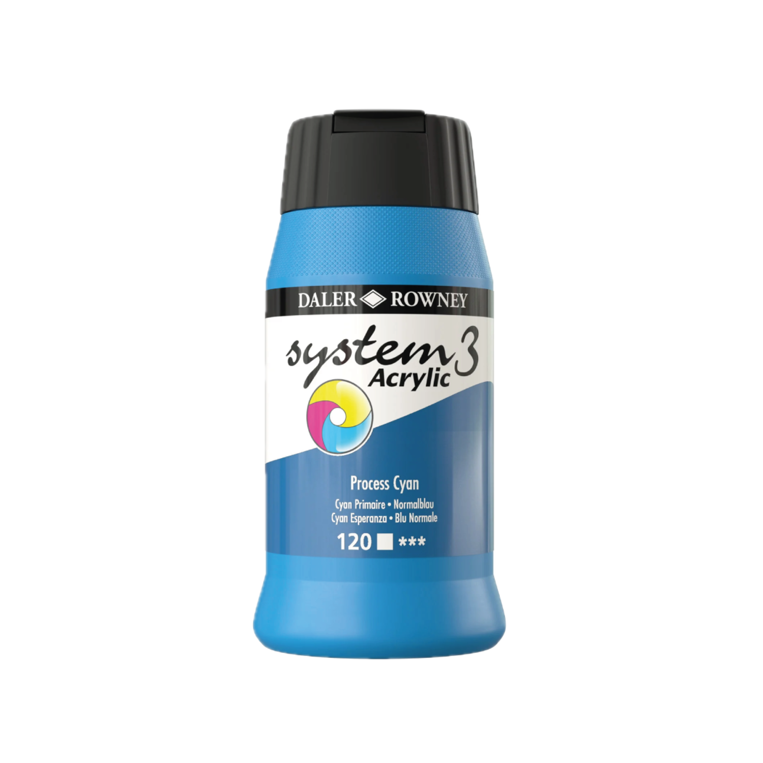 DALER ROWNEY SYSTEM 3 ACRYL 500ML 120 PROCESS CYAN 3