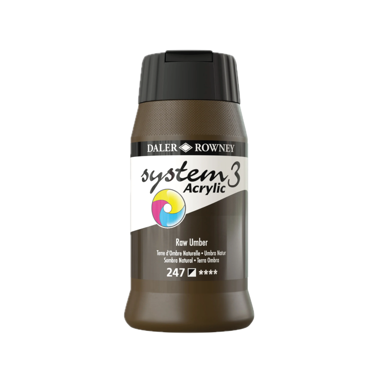 DALER ROWNEY SYSTEM 3 ACRYL 500ML 247 RAW UMBER 3