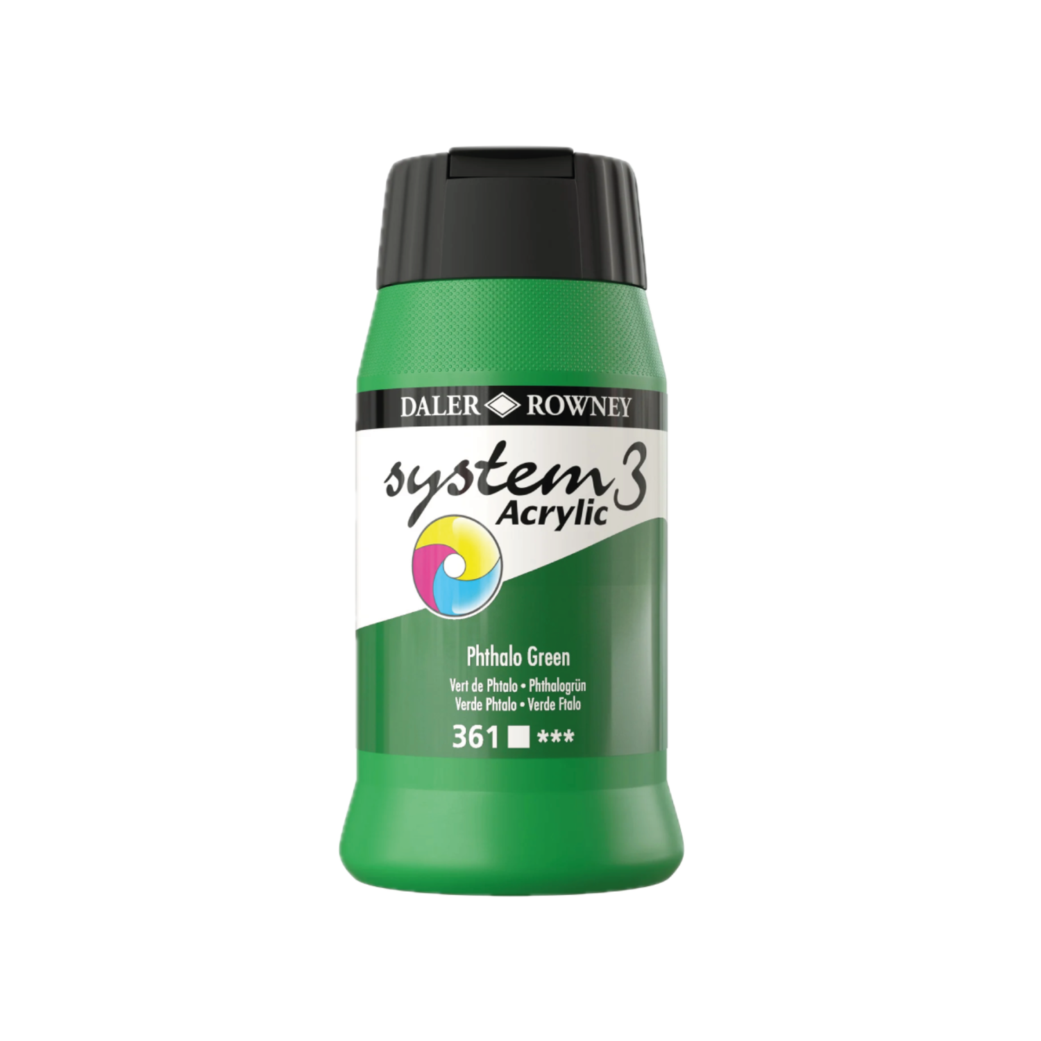 DALER ROWNEY SYSTEM 3 ACRYL 500ML 361 PHTHALO GREEN 3
