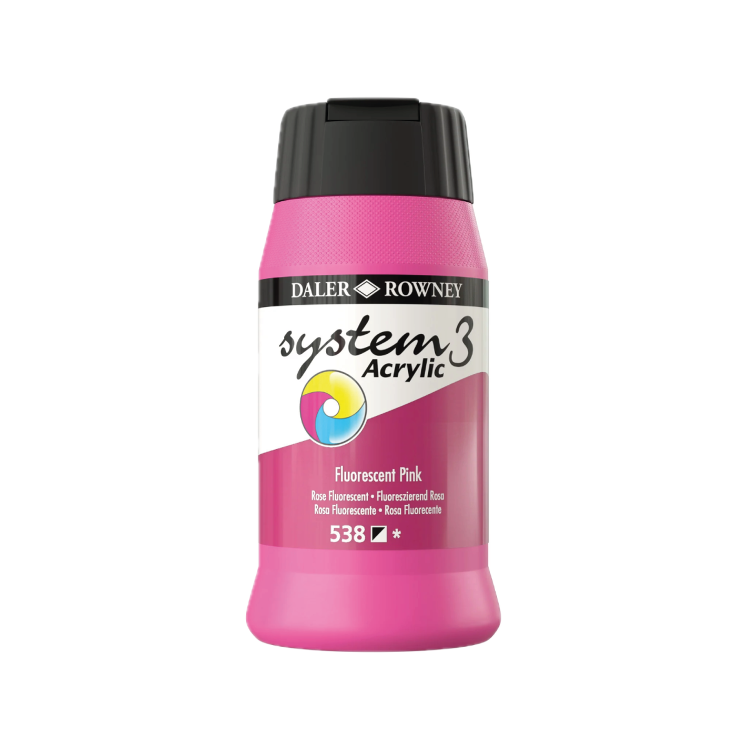 DALER ROWNEY SYSTEM 3 ACRYL 500ML 538 FLUORESCENT PINK 3