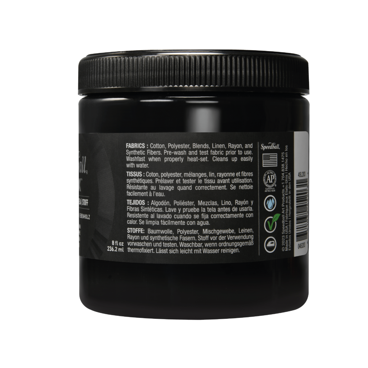 SPEEDBALL FLEX SCREEN PRINTING FABRIC INK 236ML EBONY 2