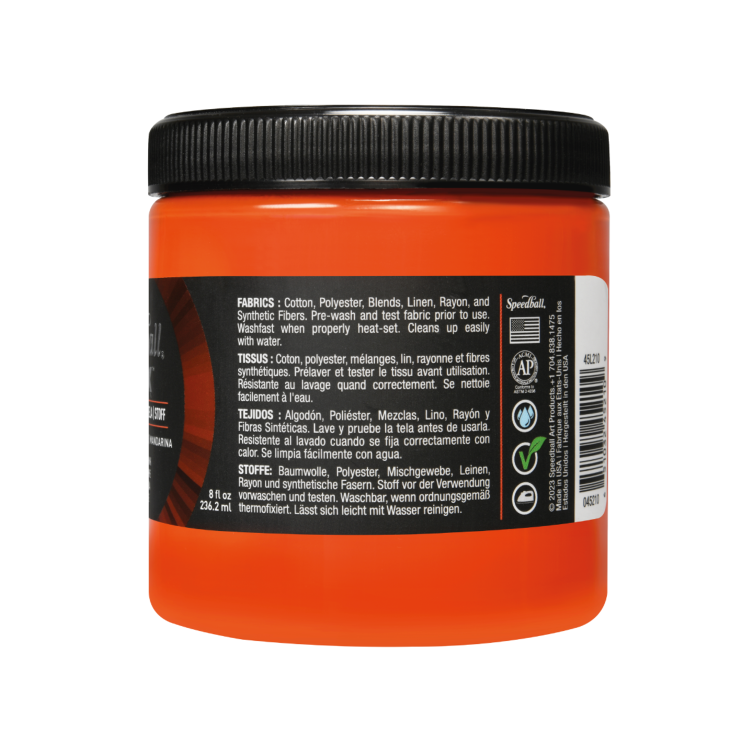 SPEEDBALL FLEX SCREEN PRINTING FABRIC INK 236ML MANDARIN 2