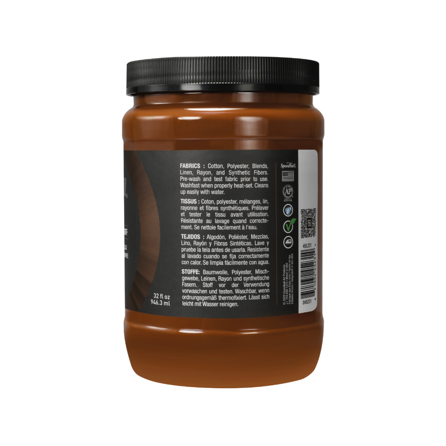 SPEEDBALL FLEX SCREEN PRINTING FABRIC INK 946ML COCOA BEAN 2